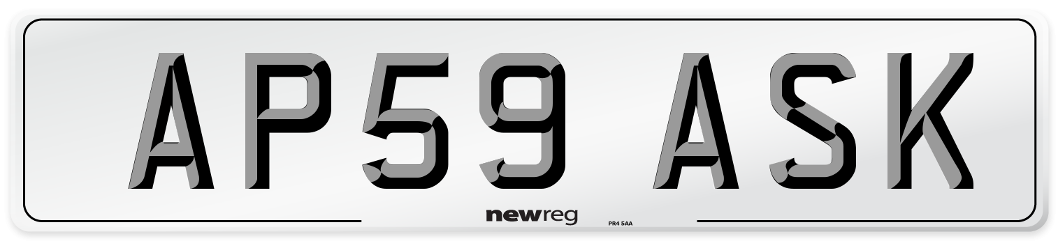 AP59 ASK Number Plate from New Reg
